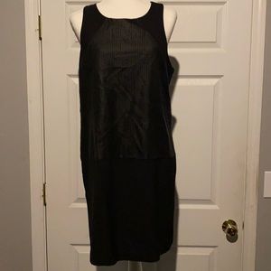 Banana Republic Factory Black Mesh faux leather dress